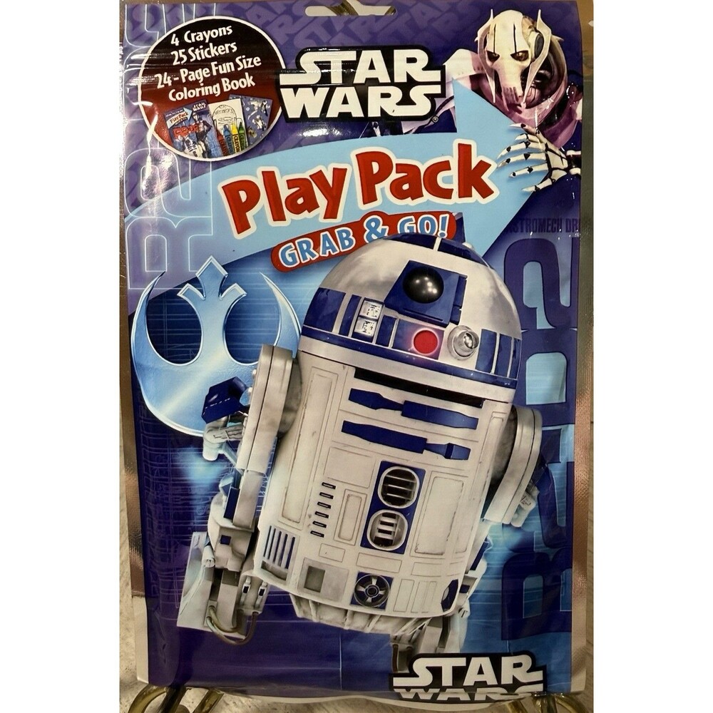 Star Wars Play Pack Coloring Activity Set 24 Pages Book, 4 Crayons, 25 Stickers